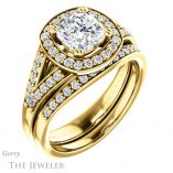 Cushion Cut Forever One Moissanite Engagement Ring #GTJ1112-cushion-fo-y