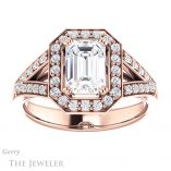 Emerald Cut Forever Brilliant Moissanite Engagement Ring #GTJ1112-emerald-fb-r