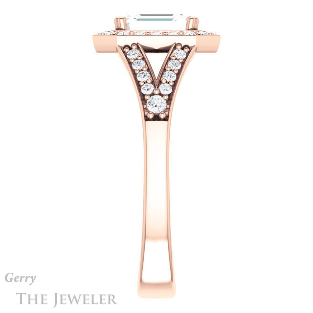 Emerald Cut Forever Brilliant Moissanite Engagement Ring #GTJ1112-emerald-fb-r