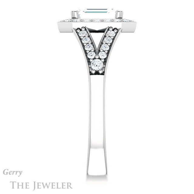 Emerald Cut Forever Brilliant Moissanite Engagement Ring #GTJ1112-emerald-fb-w