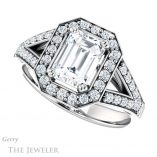 Emerald Cut Forever Brilliant Moissanite Engagement Ring #GTJ1112-emerald-fb-w