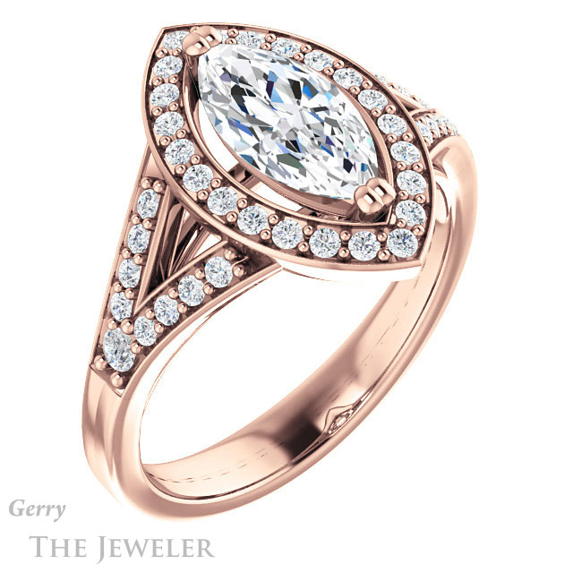 Marquise Cut Forever Brilliant Moissanite Engagement Ring #GTJ1112-marquise-fb-r