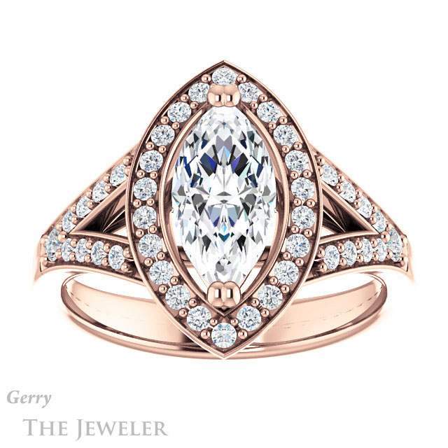 Marquise Cut Forever Brilliant Moissanite Engagement Ring #GTJ1112-marquise-fb-r