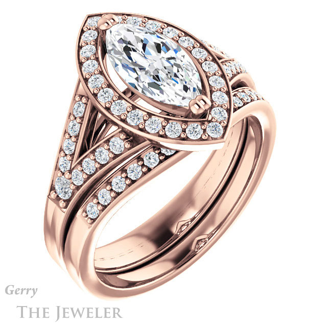 Marquise Cut Forever Brilliant Moissanite Engagement Ring #GTJ1112-marquise-fb-r
