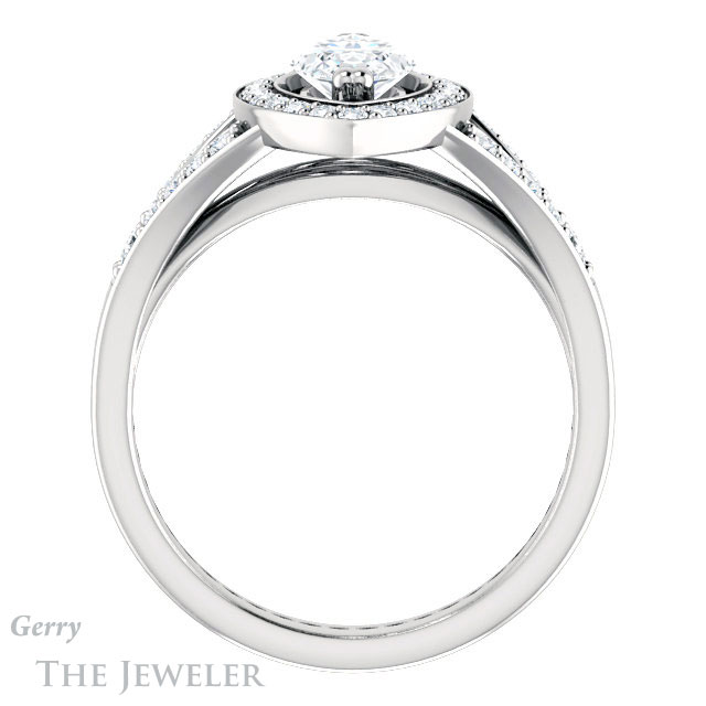 Marquise Cut Forever Brilliant Moissanite Engagement Ring #GTJ1112-marquise-fb-w
