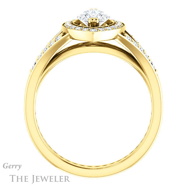 Marquise Cut Forever Brilliant Moissanite Engagement Ring #GTJ1112-marquise-fb-y