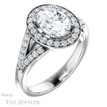 Oval Shaped Forever One Moissanite Engagement Ring #GTJ1112-oval-fo-w 4 Oval Shaped Forever One Moissanite Engagement Ring #GTJ1112-oval-fo-w