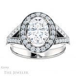 Oval Shaped Forever One Moissanite Engagement Ring #GTJ1112-oval-fo-w 1 Oval Shaped Forever One Moissanite Engagement Ring #GTJ1112-oval-fo-w