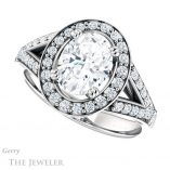 Oval Shaped Forever One Moissanite Engagement Ring #GTJ1112-oval-fo-w 5 Oval Shaped Forever One Moissanite Engagement Ring #GTJ1112-oval-fo-w