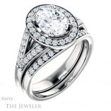 Oval Shaped Forever One Moissanite Engagement Ring #GTJ1112-oval-fo-w 6 Oval Shaped Forever One Moissanite Engagement Ring #GTJ1112-oval-fo-w
