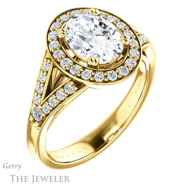 Oval Shaped Forever One Moissanite Engagement Ring #GTJ1112-oval-fo-y 4 Oval Shaped Forever One Moissanite Engagement Ring #GTJ1112-oval-fo-y