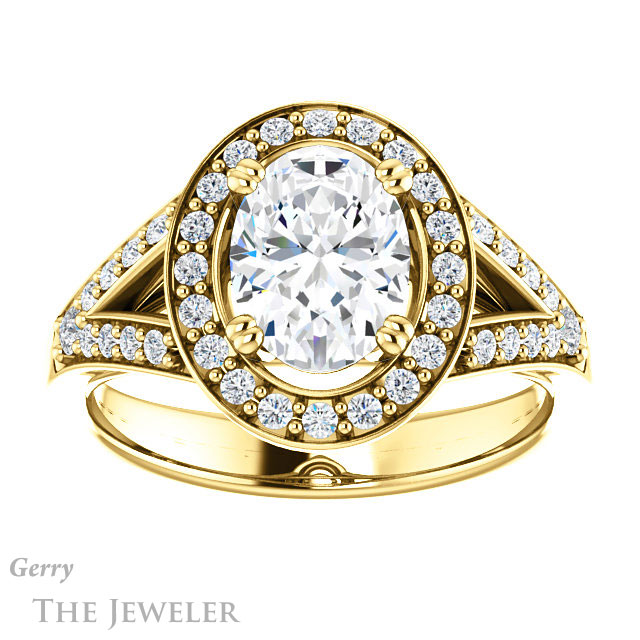 Oval Shaped Forever One Moissanite Engagement Ring #GTJ1112-oval-fo-y 1 Oval Shaped Forever One Moissanite Engagement Ring #GTJ1112-oval-fo-y