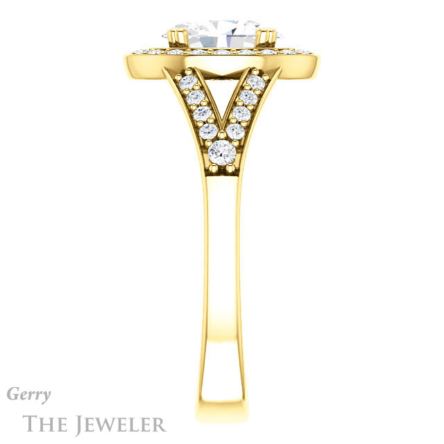Oval Shaped Forever One Moissanite Engagement Ring #GTJ1112-oval-fo-y 3 Oval Shaped Forever One Moissanite Engagement Ring #GTJ1112-oval-fo-y