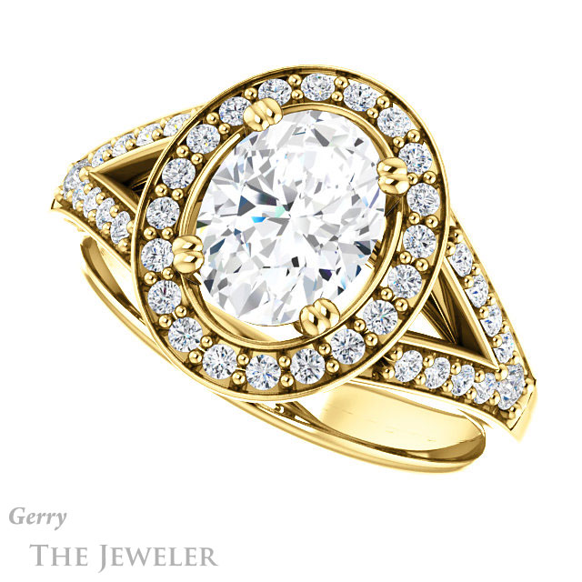 Oval Shaped Forever One Moissanite Engagement Ring #GTJ1112-oval-fo-y 5 Oval Shaped Forever One Moissanite Engagement Ring #GTJ1112-oval-fo-y