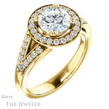 Round Cut Forever One Moissanite Engagement Ring #GTJ1112-round-fo-y
