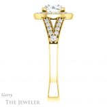 Round Cut Forever One Moissanite Engagement Ring #GTJ1112-round-fo-y