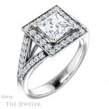 Princess Cut Forever One Moissanite Engagement Ring #GTJ1112-square-fo-w 4 Princess Cut Forever One Moissanite Engagement Ring #GTJ1112-square-fo-w