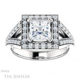 Princess Cut Forever One Moissanite Engagement Ring #GTJ1112-square-fo-w 1 Princess Cut Forever One Moissanite Engagement Ring #GTJ1112-square-fo-w