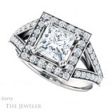 Princess Cut Forever One Moissanite Engagement Ring #GTJ1112-square-fo-w 5 Princess Cut Forever One Moissanite Engagement Ring #GTJ1112-square-fo-w