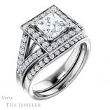 Princess Cut Forever One Moissanite Engagement Ring #GTJ1112-square-fo-w 6 Princess Cut Forever One Moissanite Engagement Ring #GTJ1112-square-fo-w