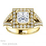 Princess Cut Forever One Moissanite Engagement Ring #GTJ1112-square-fo-y