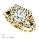 Princess Cut Forever One Moissanite Engagement Ring #GTJ1112-square-fo-y