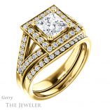 Princess Cut Forever One Moissanite Engagement Ring #GTJ1112-square-fo-y