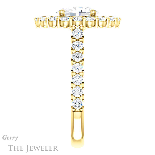 Oval Shaped Forever One Moissanite Engagement Ring #GTJ1113-oval-fo-y | Gerry The Jeweler Oval Shaped Forever One Moissanite Engagement Ring #GTJ1113-oval-fo-y