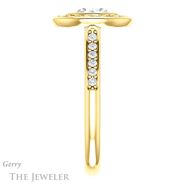 Round Cut Forever One Moissanite Engagement Ring #GTJ1114-round-fo-y | Gerry The Jeweler Round Cut Forever One Moissanite Engagement Ring #GTJ1114-round-fo-y