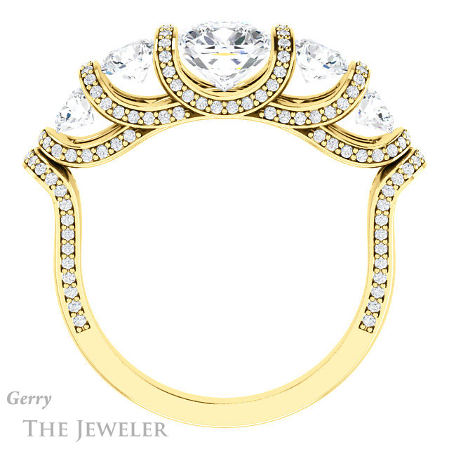 Cushion Cut Forever One Moissanite Engagement Ring #GTJ1118-cushion-fo-y | Gerry The Jeweler Cushion Cut Forever One Moissanite Engagement Ring #GTJ1118-cushion-fo-y