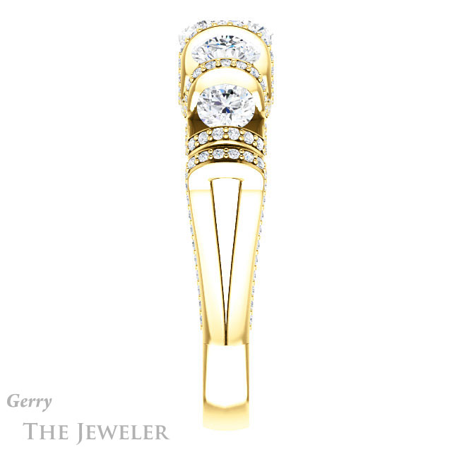 Cushion Cut Forever One Moissanite Engagement Ring #GTJ1118-cushion-fo-y | Gerry The Jeweler Cushion Cut Forever One Moissanite Engagement Ring #GTJ1118-cushion-fo-y