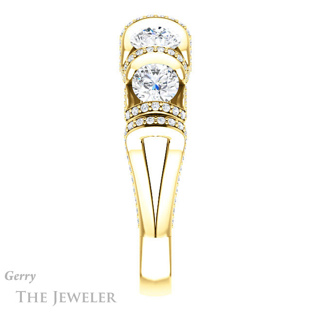 Emerald Cut Forever One Moissanite Engagement Ring #GTJ1118-emerald-fb-y | Gerry The Jeweler Emerald Cut Forever Brilliant Moissanite Engagement Ring #GTJ1118-emerald-fb-y