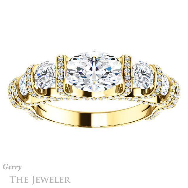 Oval Shaped Forever One Moissanite Engagement Ring #GTJ1118-oval-fo-y | Gerry The Jeweler Oval Shaped Forever One Moissanite Engagement Ring #GTJ1118-oval-fo-y