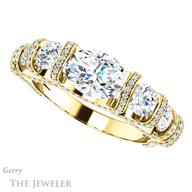 Oval Shaped Forever One Moissanite Engagement Ring #GTJ1118-oval-fo-y | Gerry The Jeweler Oval Shaped Forever One Moissanite Engagement Ring #GTJ1118-oval-fo-y