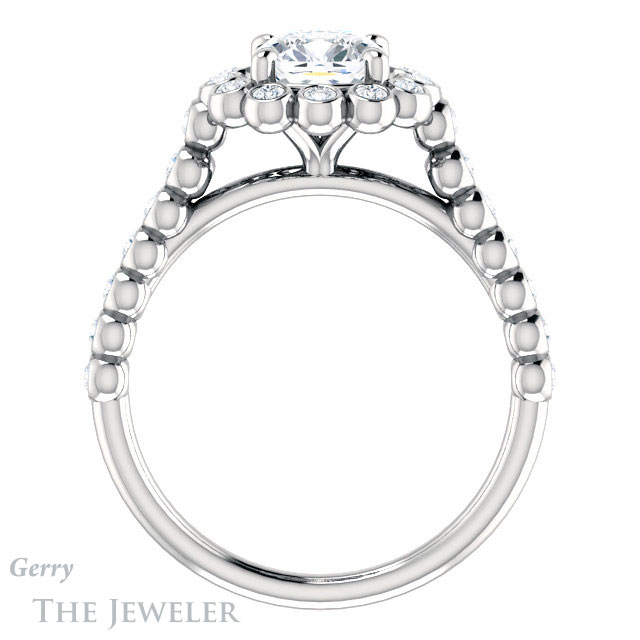 Cushion Cut Forever One Moissanite Engagement Ring #GTJ1119-cushion-fo-w | Gerry The Jeweler Cushion Cut Forever One Moissanite Engagement Ring #GTJ1119-cushion-fo-w