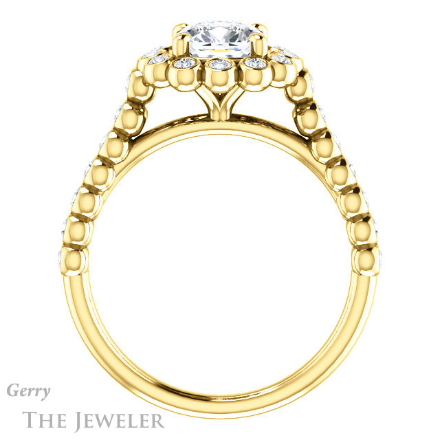 Cushion Cut Forever One Moissanite Engagement Ring #GTJ1119-cushion-fo-y | Gerry The Jeweler Cushion Cut Forever One Moissanite Engagement Ring #GTJ1119-cushion-fo-y