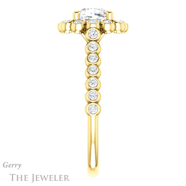 Cushion Cut Forever One Moissanite Engagement Ring #GTJ1119-cushion-fo-y | Gerry The Jeweler Cushion Cut Forever One Moissanite Engagement Ring #GTJ1119-cushion-fo-y