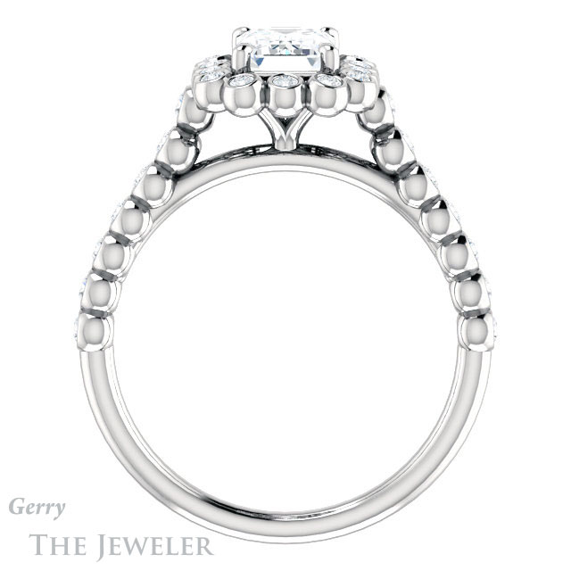 Emerald Cut Forever One Moissanite Engagement Ring #GTJ1119-emerald-fb-w | Gerry The Jeweler Emerald Cut Forever Brilliant Moissanite Engagement Ring #GTJ1119-emerald-fb-w