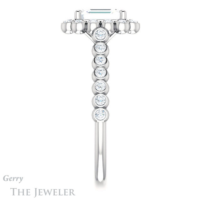 Emerald Cut Forever One Moissanite Engagement Ring #GTJ1119-emerald-fb-w | Gerry The Jeweler Emerald Cut Forever Brilliant Moissanite Engagement Ring #GTJ1119-emerald-fb-w