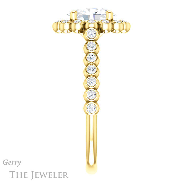 Oval Shaped Forever One Moissanite Engagement Ring #GTJ1119-oval-fo-y | Gerry The Jeweler Oval Shaped Forever One Moissanite Engagement Ring #GTJ1119-oval-fo-y