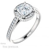 Cushion Cut Forever One Moissanite Engagement Ring #GTJ1120-cushion-fo-w
