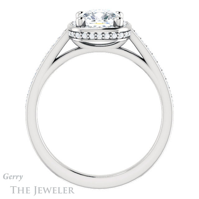 Cushion Cut Forever One Moissanite Engagement Ring #GTJ1120-cushion-fo-w