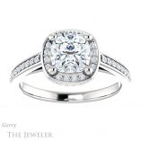 Cushion Cut Forever One Moissanite Engagement Ring #GTJ1120-cushion-fo-w
