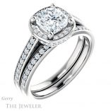 Cushion Cut Forever One Moissanite Engagement Ring #GTJ1120-cushion-fo-w
