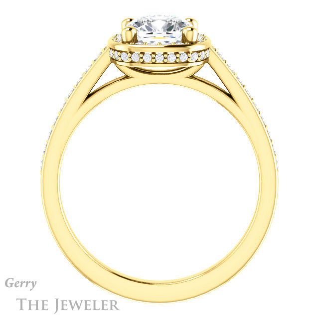 Cushion Cut Forever One Moissanite Engagement Ring #GTJ1120-cushion-fo-y