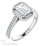 Emerald Cut Forever Brilliant Moissanite Engagement Ring #GTJ1120-emerald-fb-w