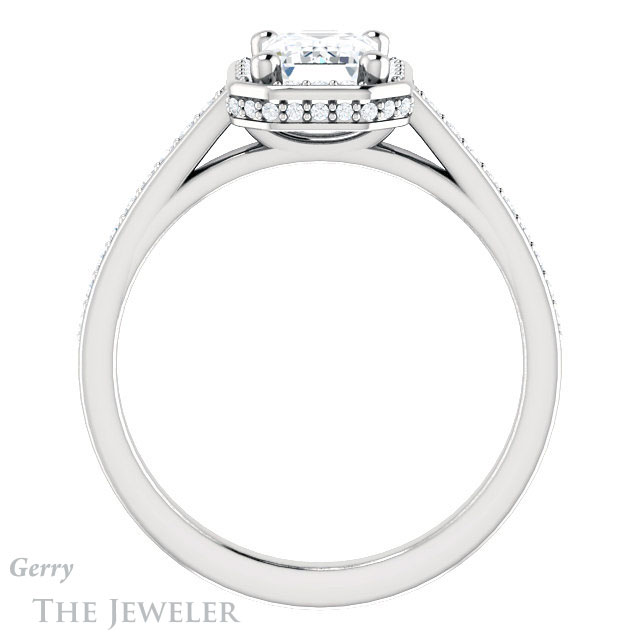 Emerald Cut Forever Brilliant Moissanite Engagement Ring #GTJ1120-emerald-fb-w
