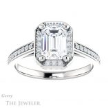 Emerald Cut Forever Brilliant Moissanite Engagement Ring #GTJ1120-emerald-fb-w