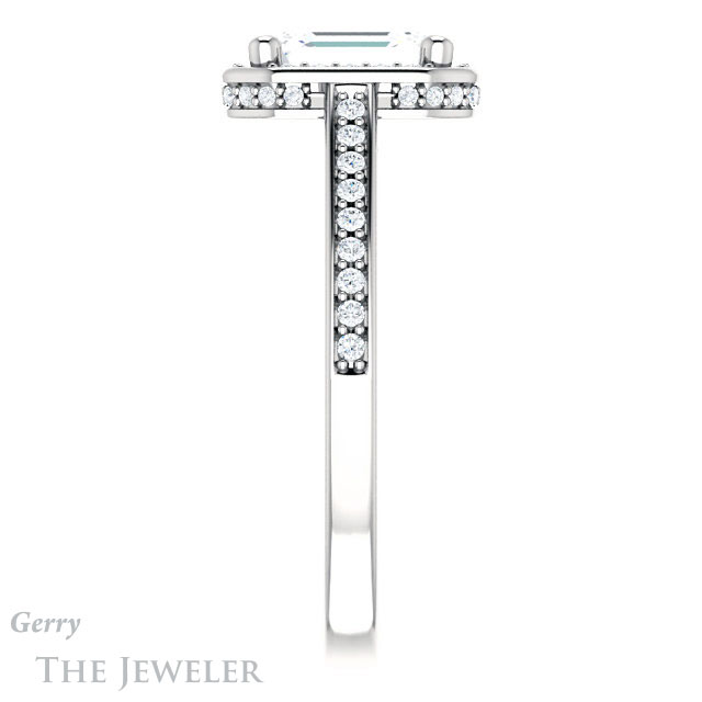 Emerald Cut Forever Brilliant Moissanite Engagement Ring #GTJ1120-emerald-fb-w