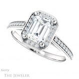 Emerald Cut Forever Brilliant Moissanite Engagement Ring #GTJ1120-emerald-fb-w